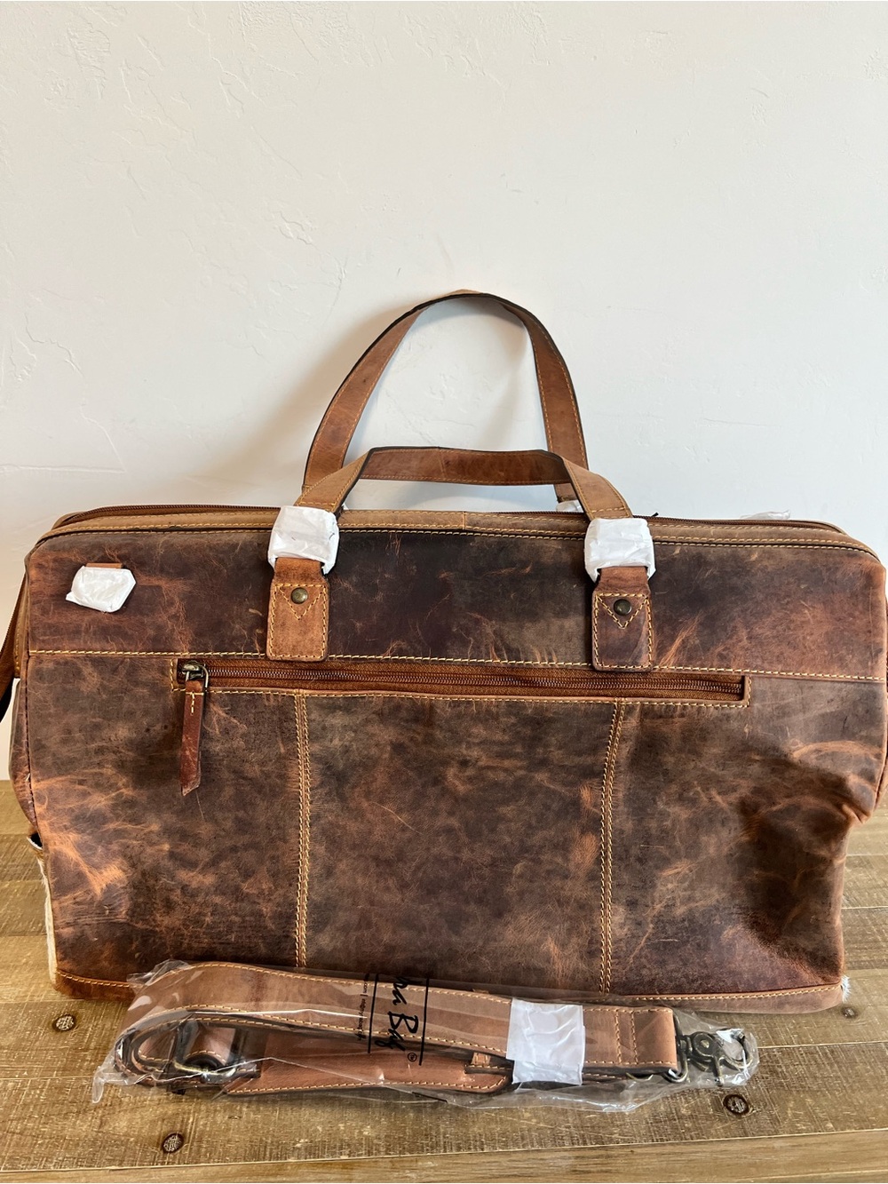 Myra Bag Cowhide Leather Duffle Bag Western Weekender Travel Carry On NWT - Picture 8 of 15
